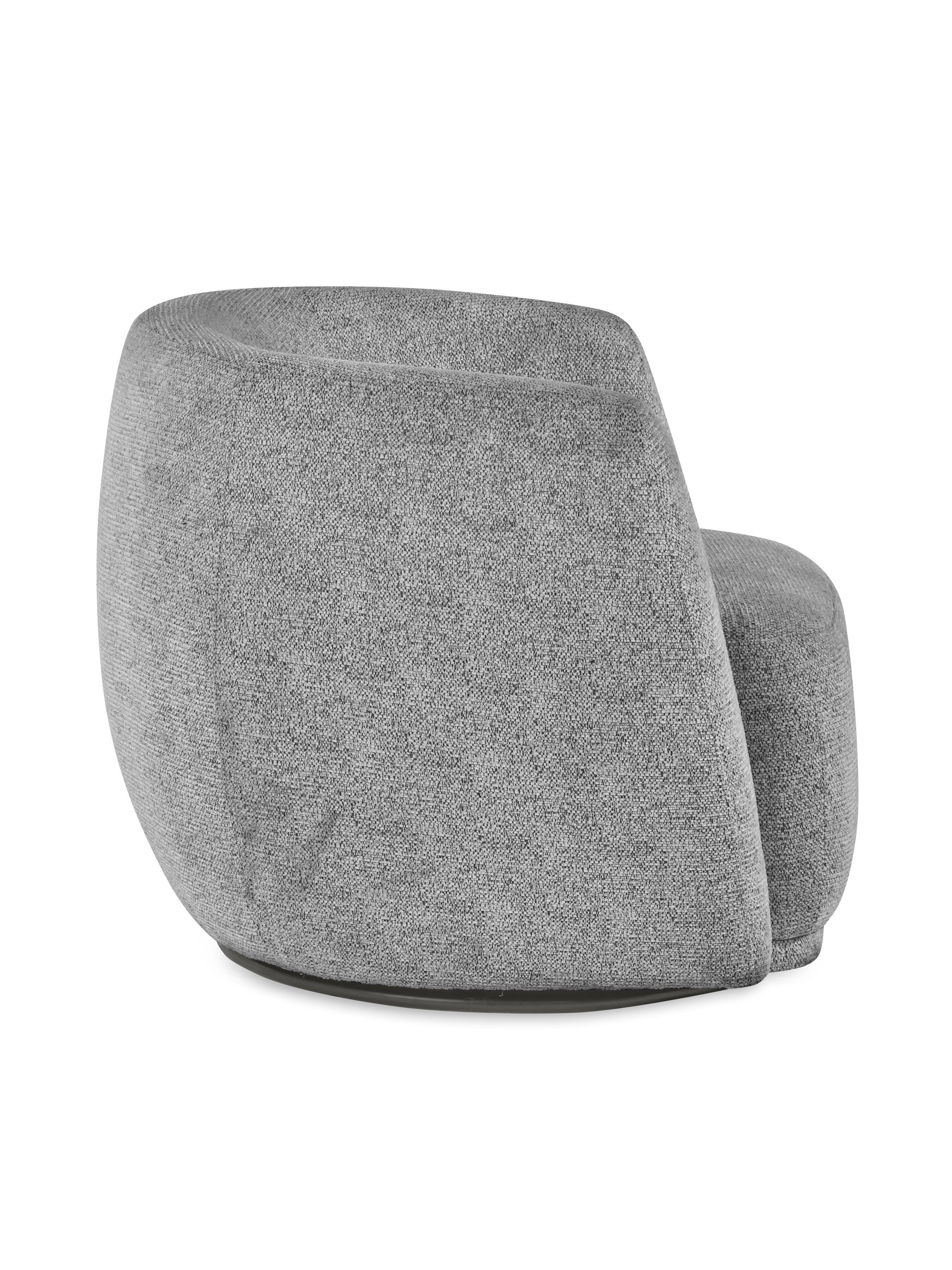 Bowline Grey Chenille Upholstered Swivel Accent Chair – Fossil Chenille