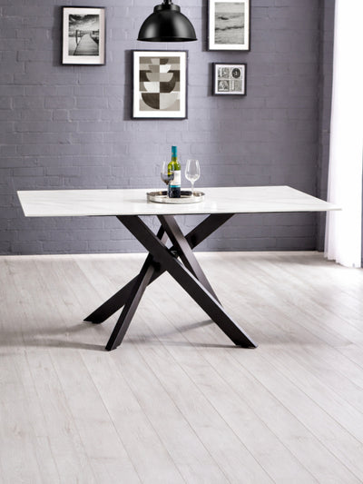 Bradley White Marble Dining Table