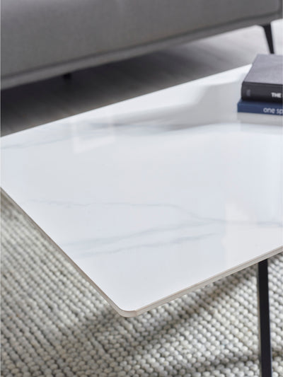Bradley White Marble Coffee Table