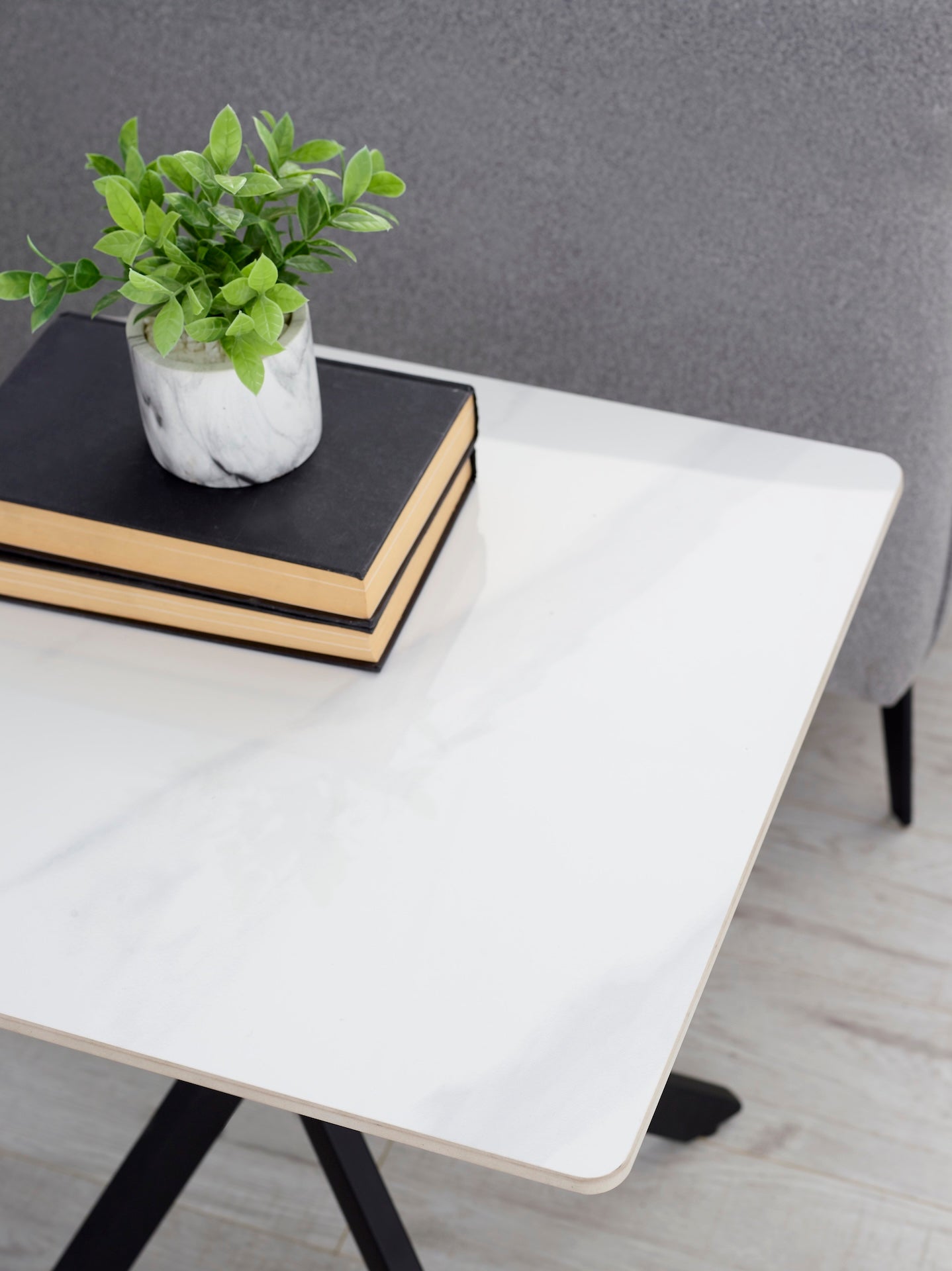 Bradley White Marble Lamp Table – Julian Bowen, view 5