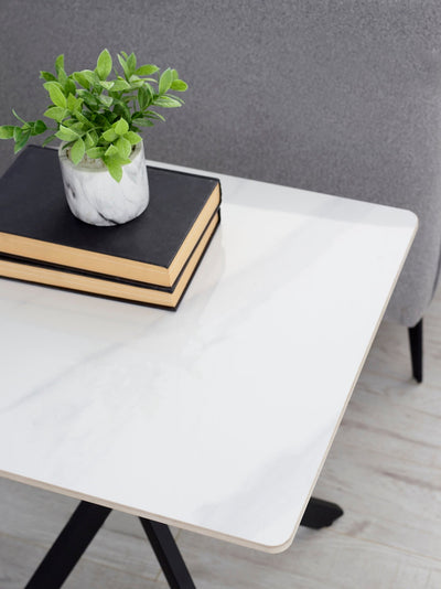 Bradley White Marble Lamp Table – Julian Bowen, view 5