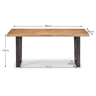 Brooklyn Dining Table - Oak – Julian Bowen, view 5