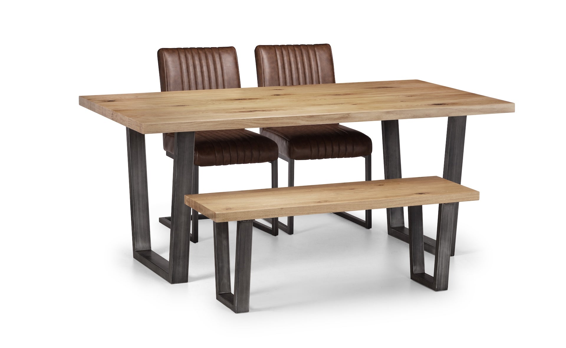 Brooklyn Dining Table - Oak – Julian Bowen, view 3