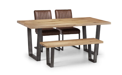 Brooklyn Dining Table - Oak – Julian Bowen, view 3