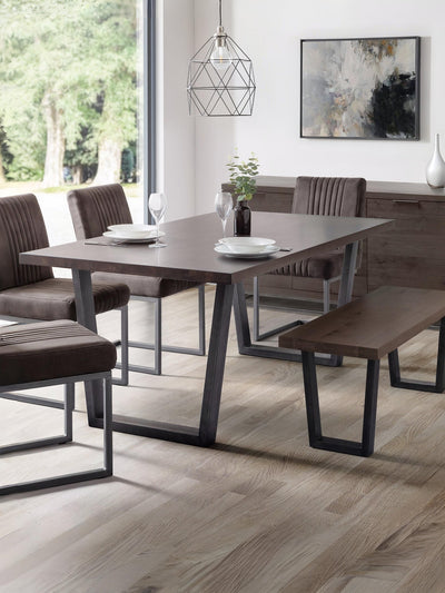 Brooklyn Dining Table - Dark Oak – Julian Bowen, view 2