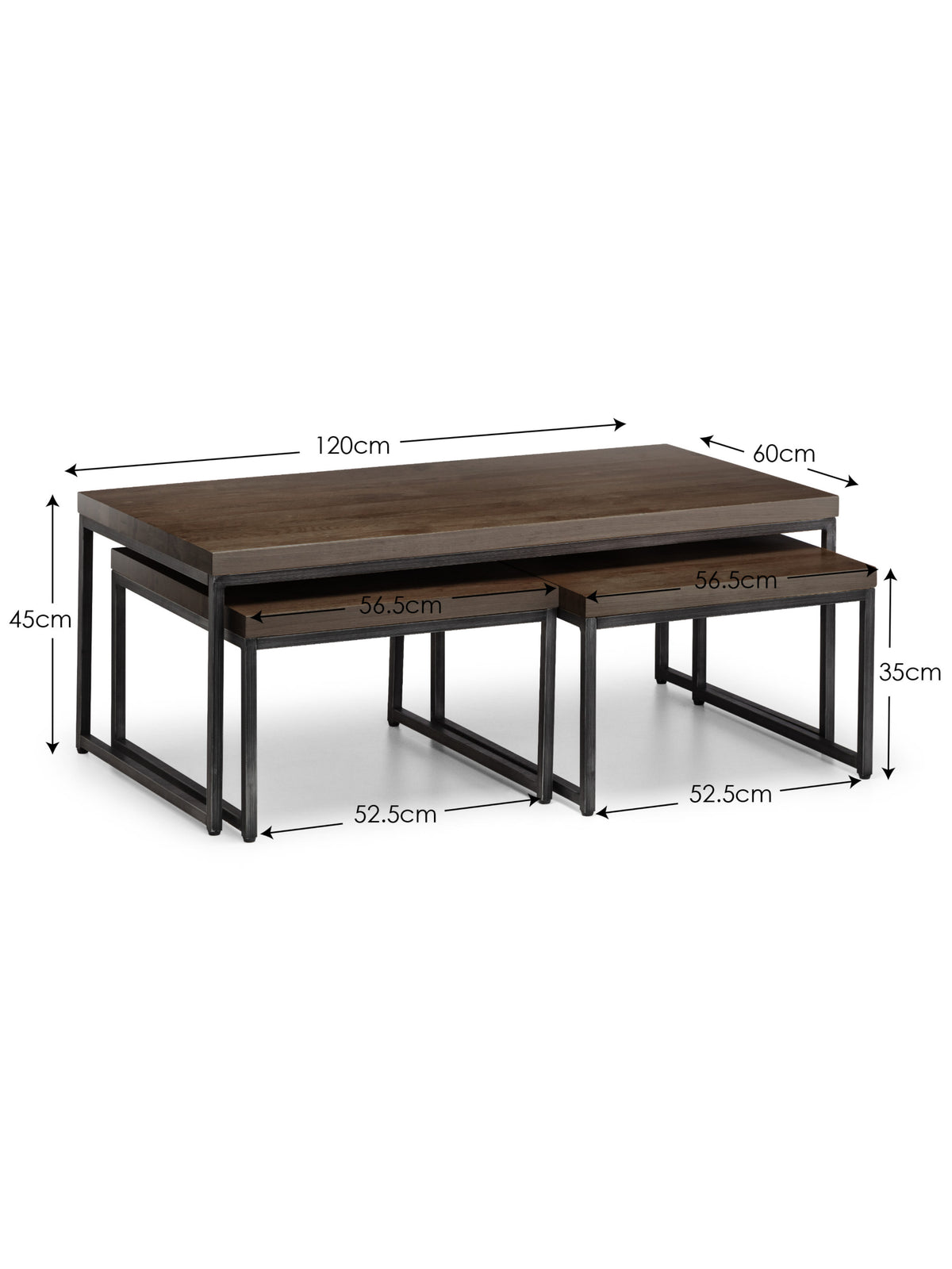 Brooklyn Nesting Coffee Tables - Dark Oak