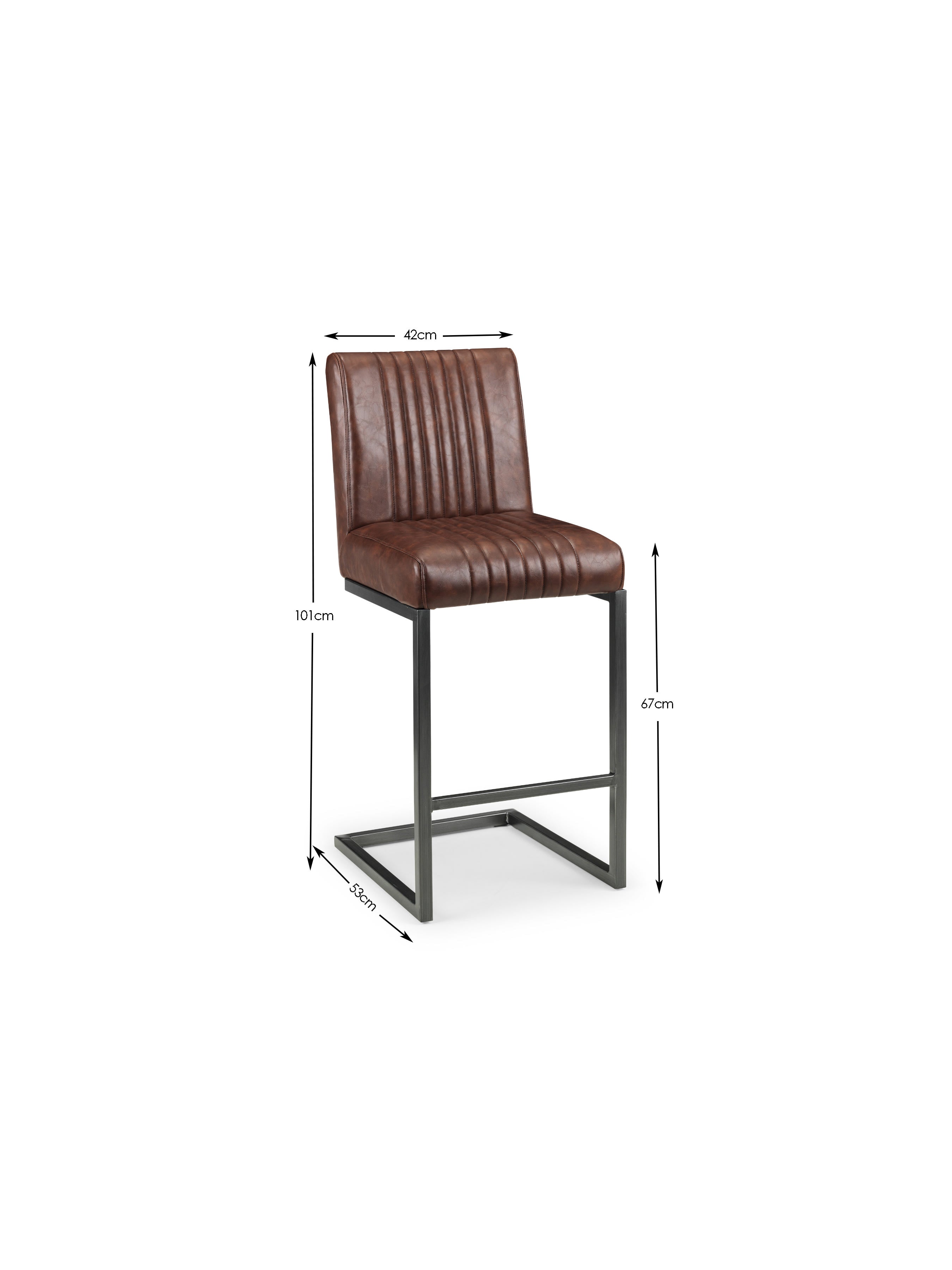 Brooklyn Dark Oak Bar Table And 2 Brooklyn Brown Bar Stools – Oak&Metal