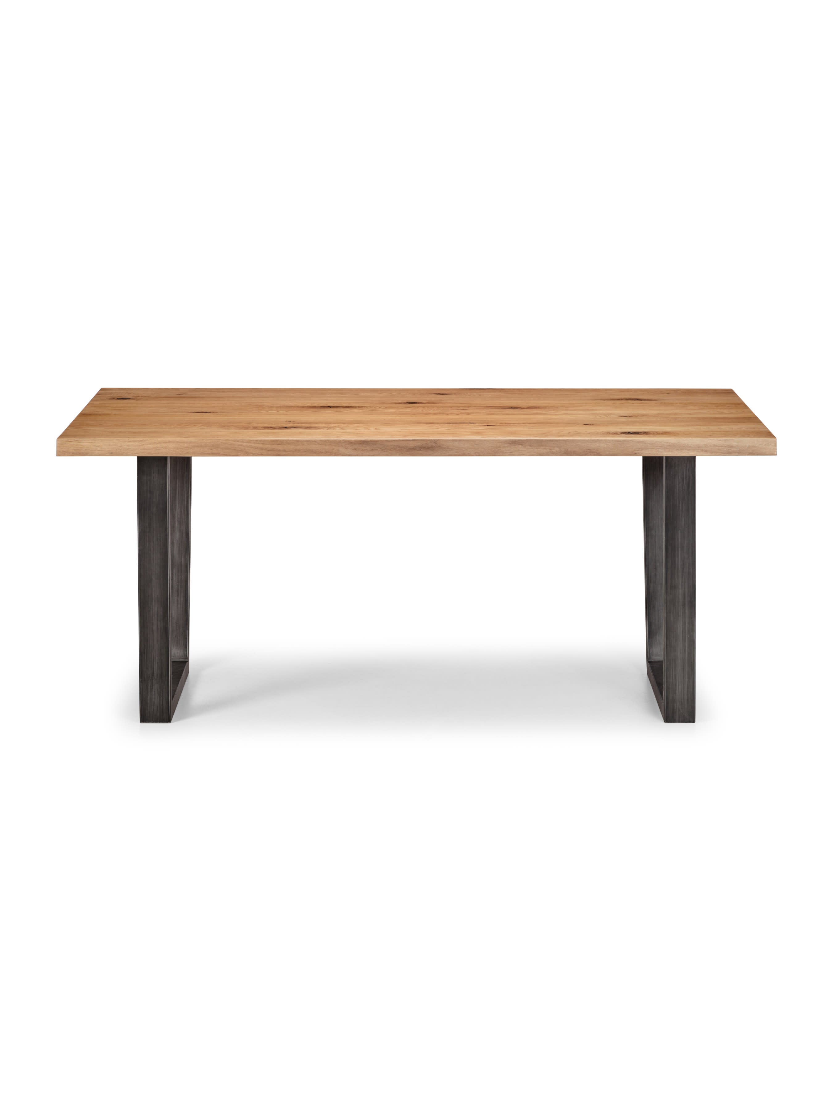 Brooklyn Rectangualr Solid Oak Dining Table Set with 2 Brown Faux Leather Dining Chairs and matching Bench