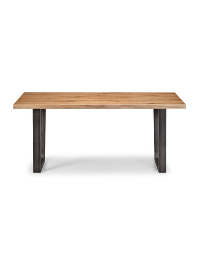 Brooklyn Rectangualr Solid Oak Dining Table Set with 2 Brown Faux Leather Dining Chairs and matching Bench