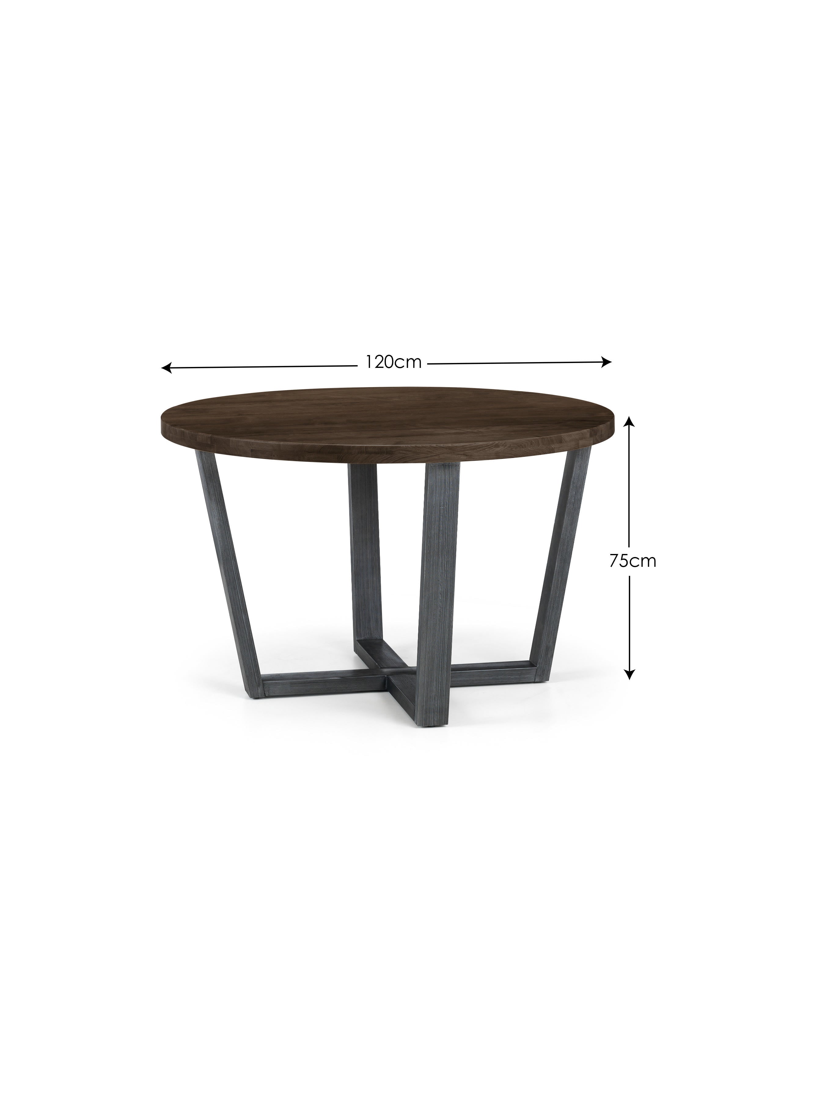 Brooklyn Dark Oak Round Table & 4 plush Black Chairs – Dark Oak Effect
