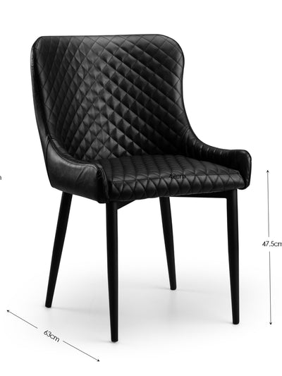 Brooklyn Dark Oak Round Table & 4 plush Black Chairs – Dark Oak Effect