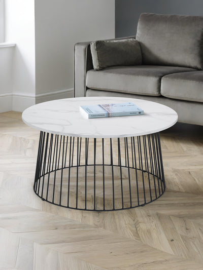 Broadway Round Coffee Table - White Marble