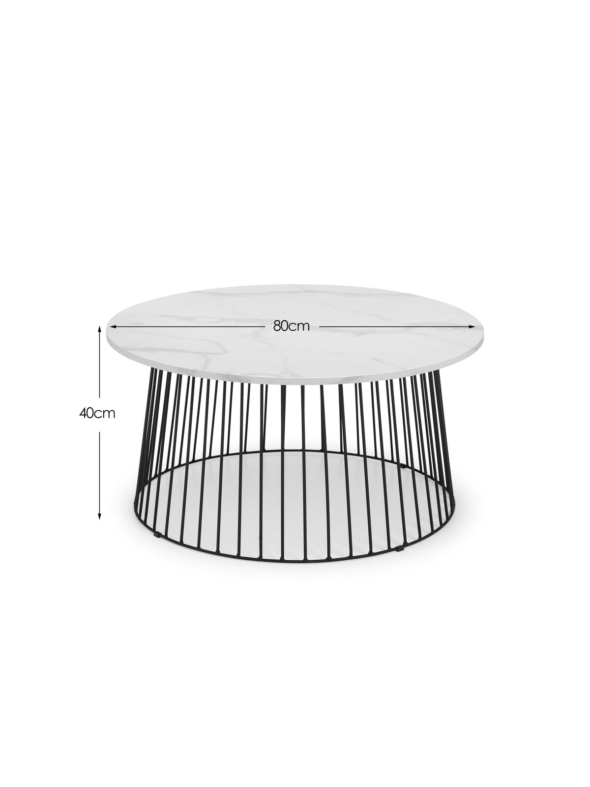 Broadway Round Coffee Table - White Marble