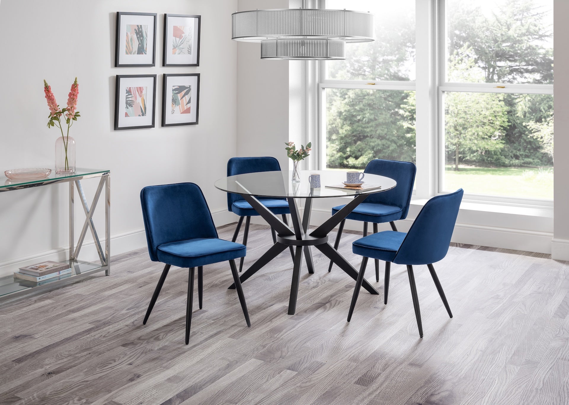 Burgess Dining Chairs - Blue (Set of 2) – Julian Bowen, view 2