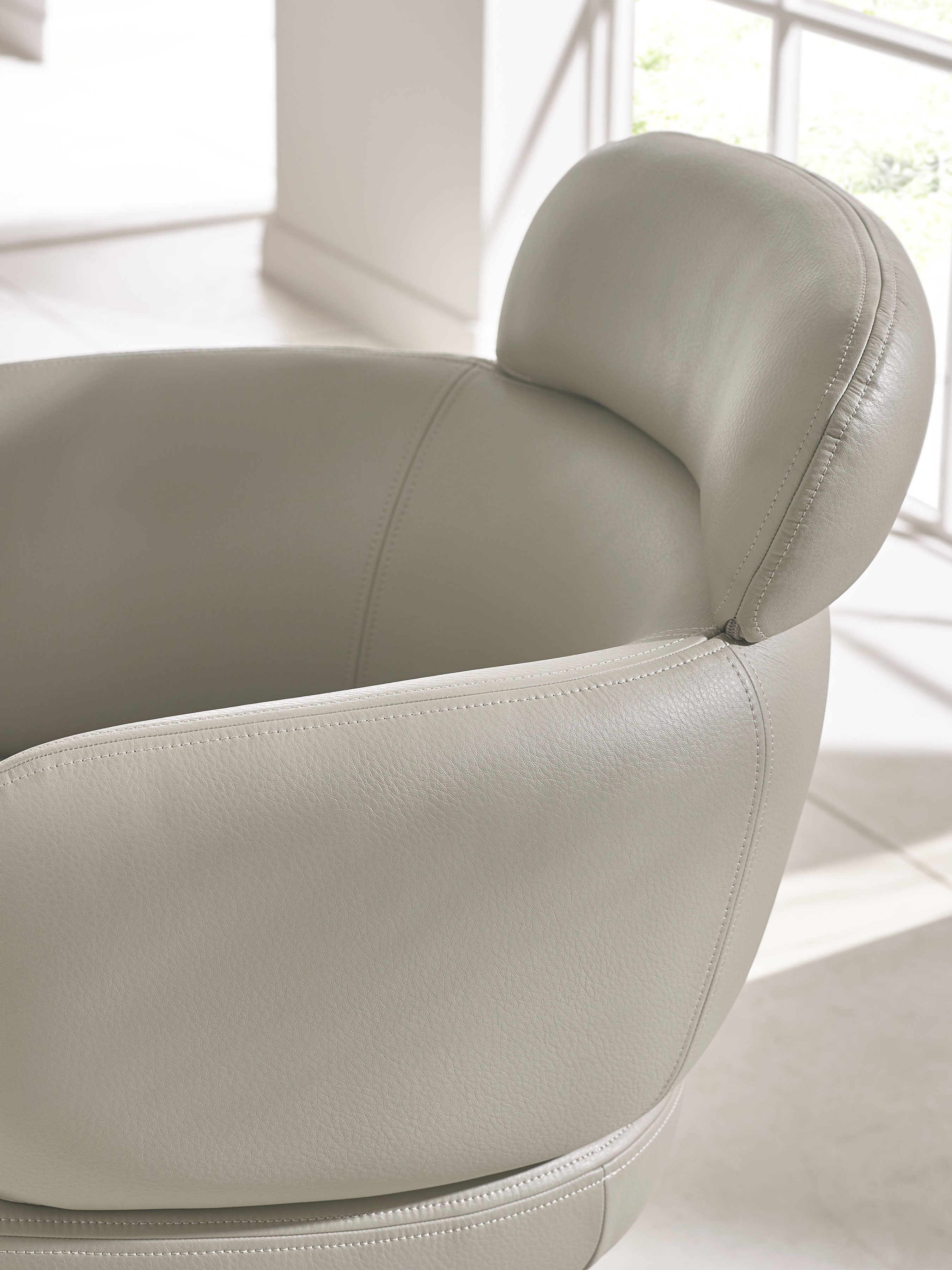 Set of 2 Callisto Beige Faux Leather Swivel Dining Chairs – Taupe Faux Leather and Brushed Bronze