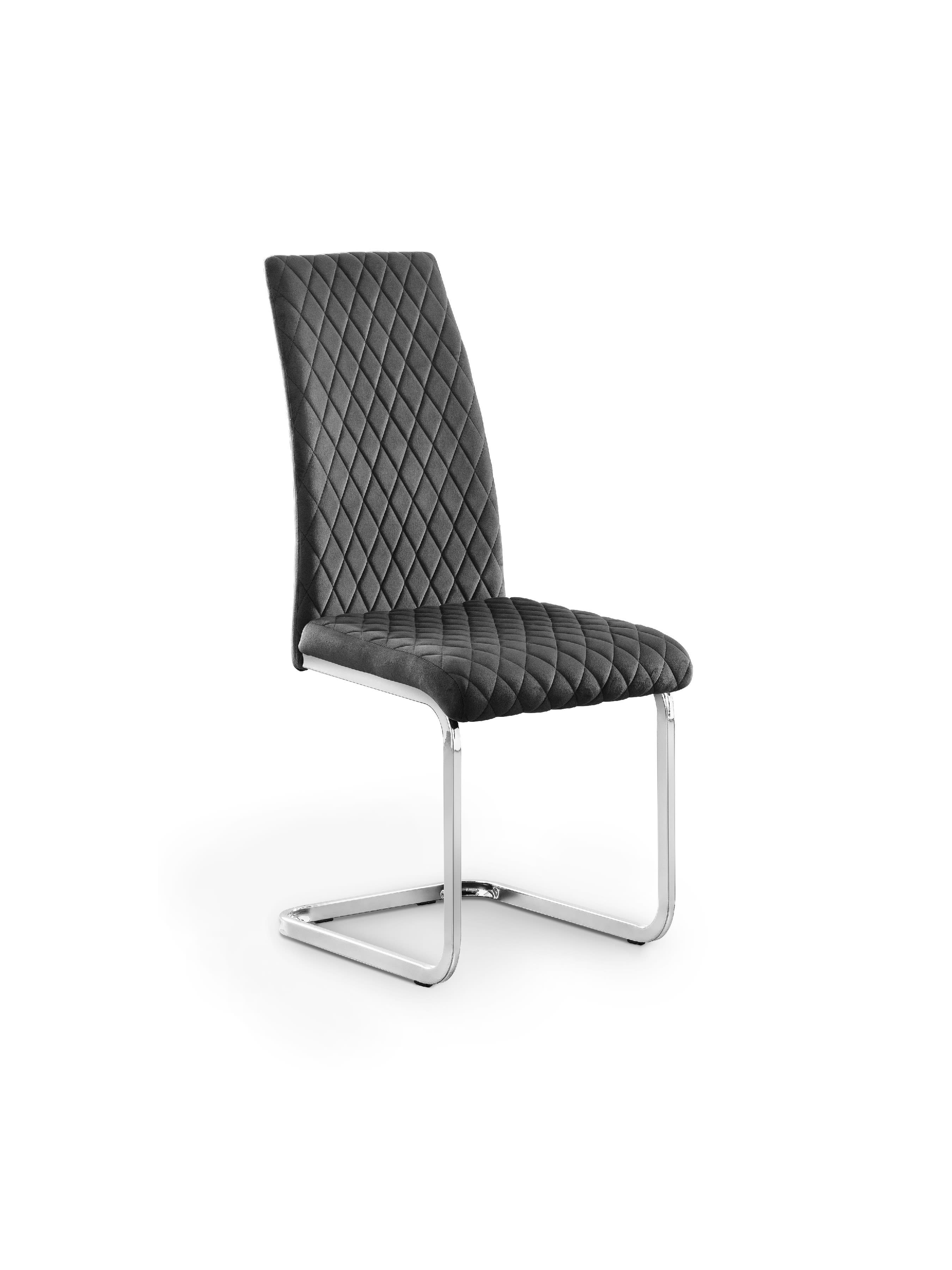 Calabria Velvet Cantilever Chairs - Grey (Set Of 4)