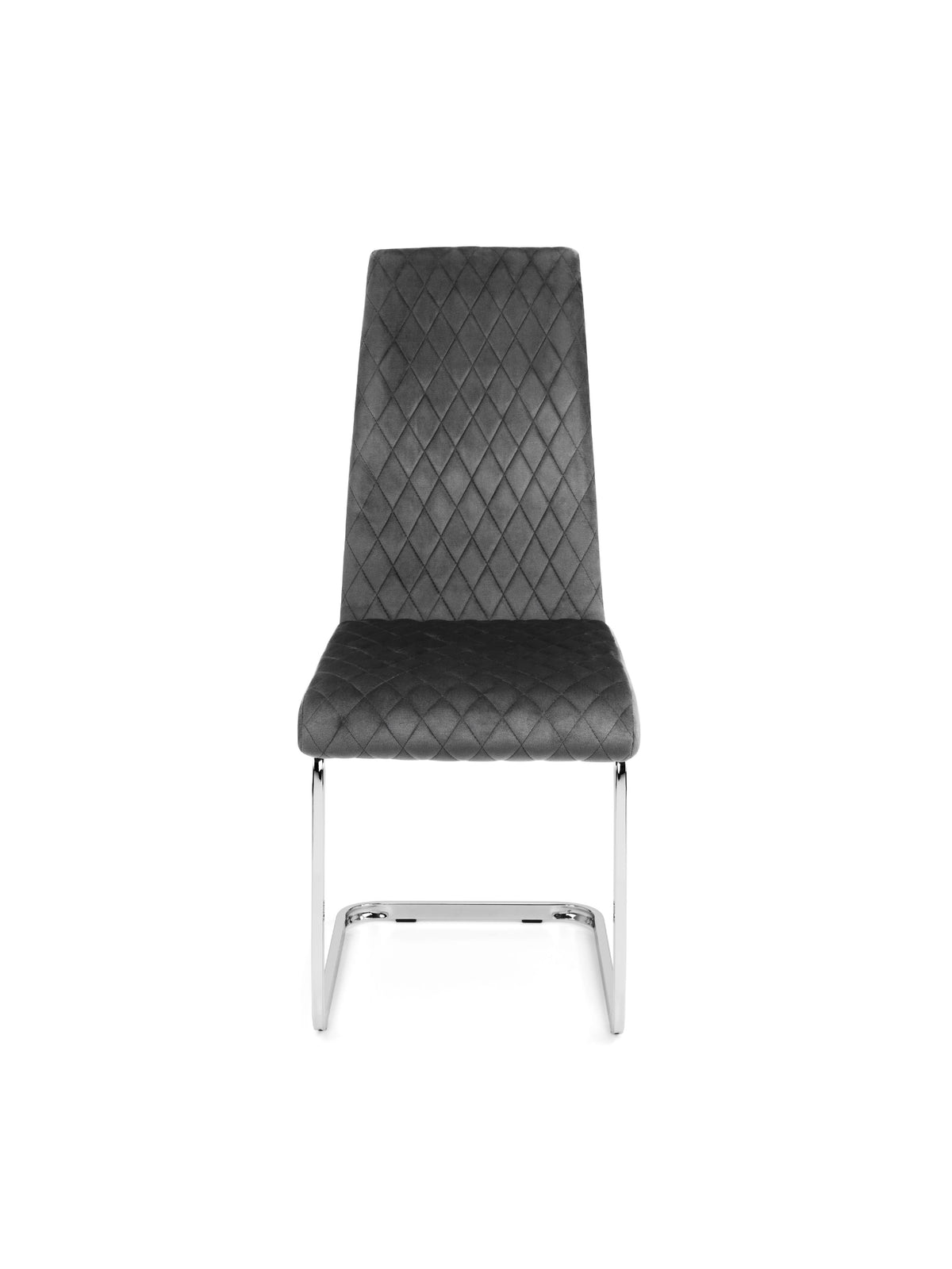 Calabria Velvet Cantilever Chairs - Grey (Set Of 4)