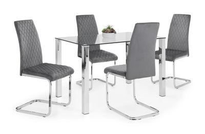 Calabria Velvet Cantilever Chairs - Grey (Set Of 4) – Julian Bowen, view 7