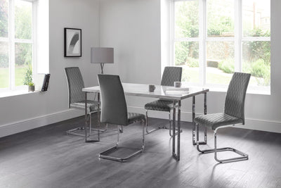 Calabria Velvet Cantilever Chairs - Grey (Set Of 4) – Julian Bowen, view 2