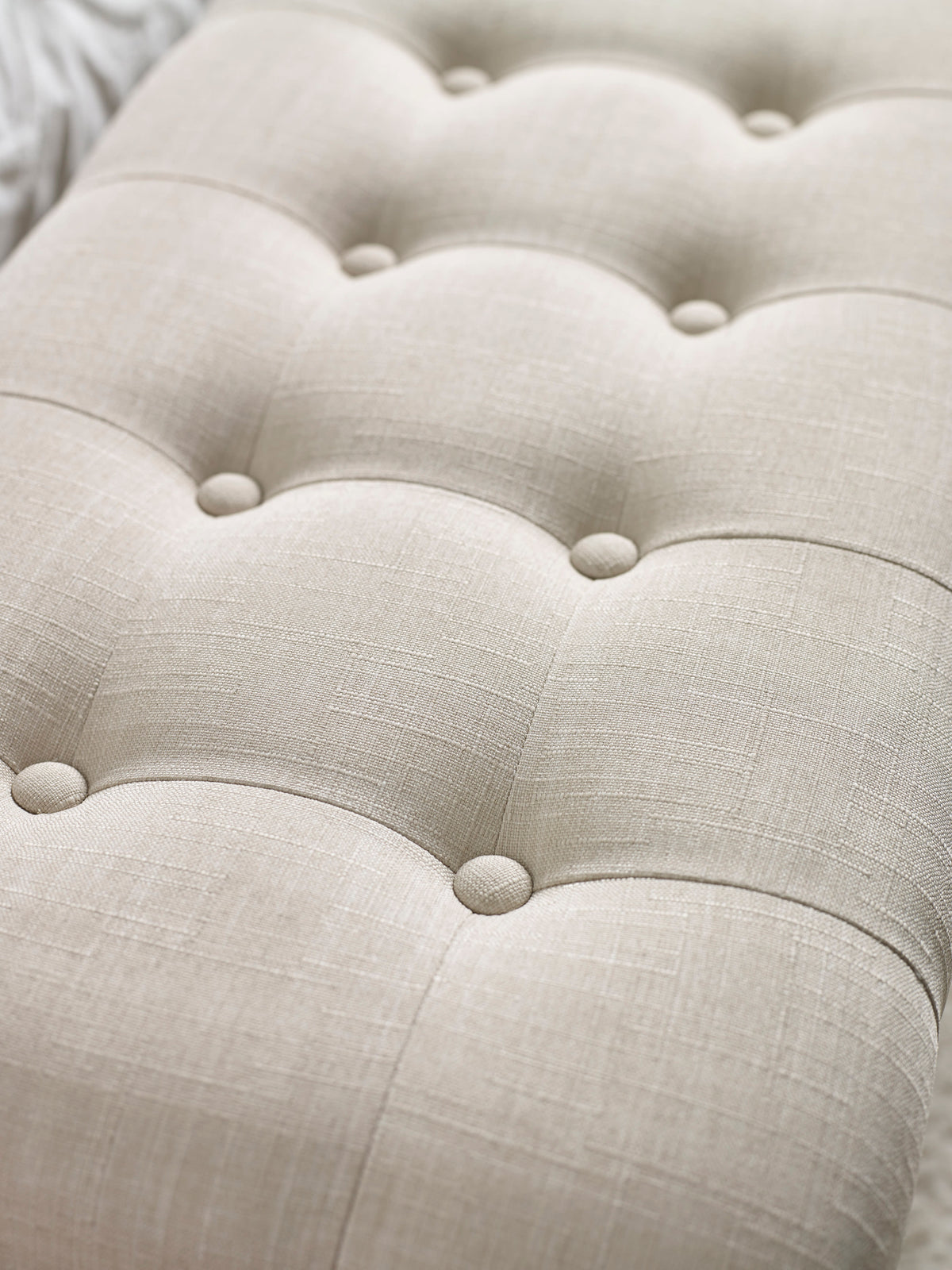 Camille Oatmeal Linen Upholstered Bench with French Style Legs – Oatmeal Linen and Limed Oak