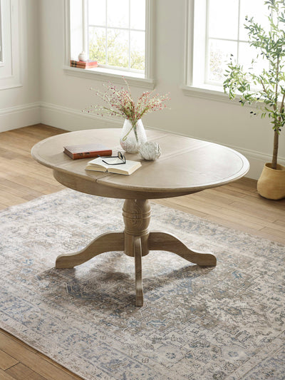 Camille Limed Oak 110-145cm Round to Oval Extending Dining Table