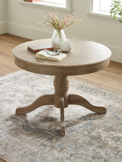 Camille Limed Oak 110-145cm Round to Oval Extending Dining Table