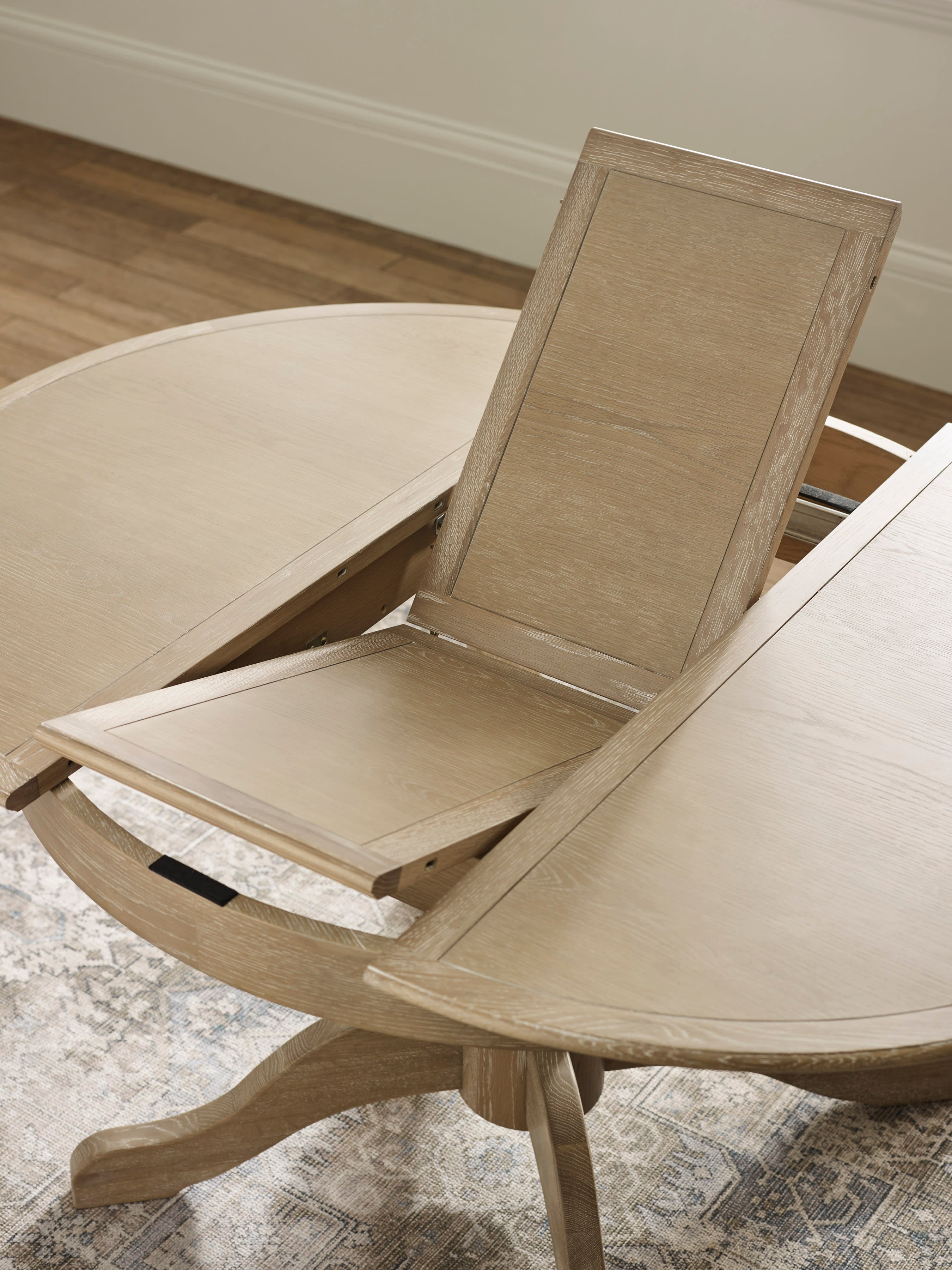 Camille Limed Oak 110-145cm Round to Oval Extending Dining Table