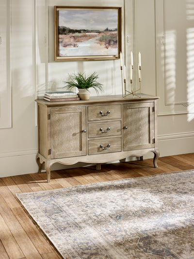 Camille French Style 2 Door 2 Drawer Sideboard – Limed Oak