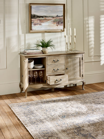 Camille French Style 2 Door 2 Drawer Sideboard – Limed Oak