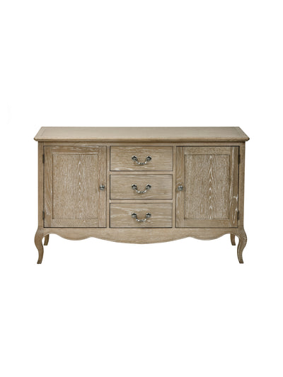 Camille French Style 2 Door 2 Drawer Sideboard – Limed Oak