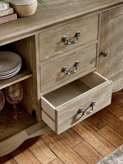 Camille French Style 2 Door 2 Drawer Sideboard – Limed Oak
