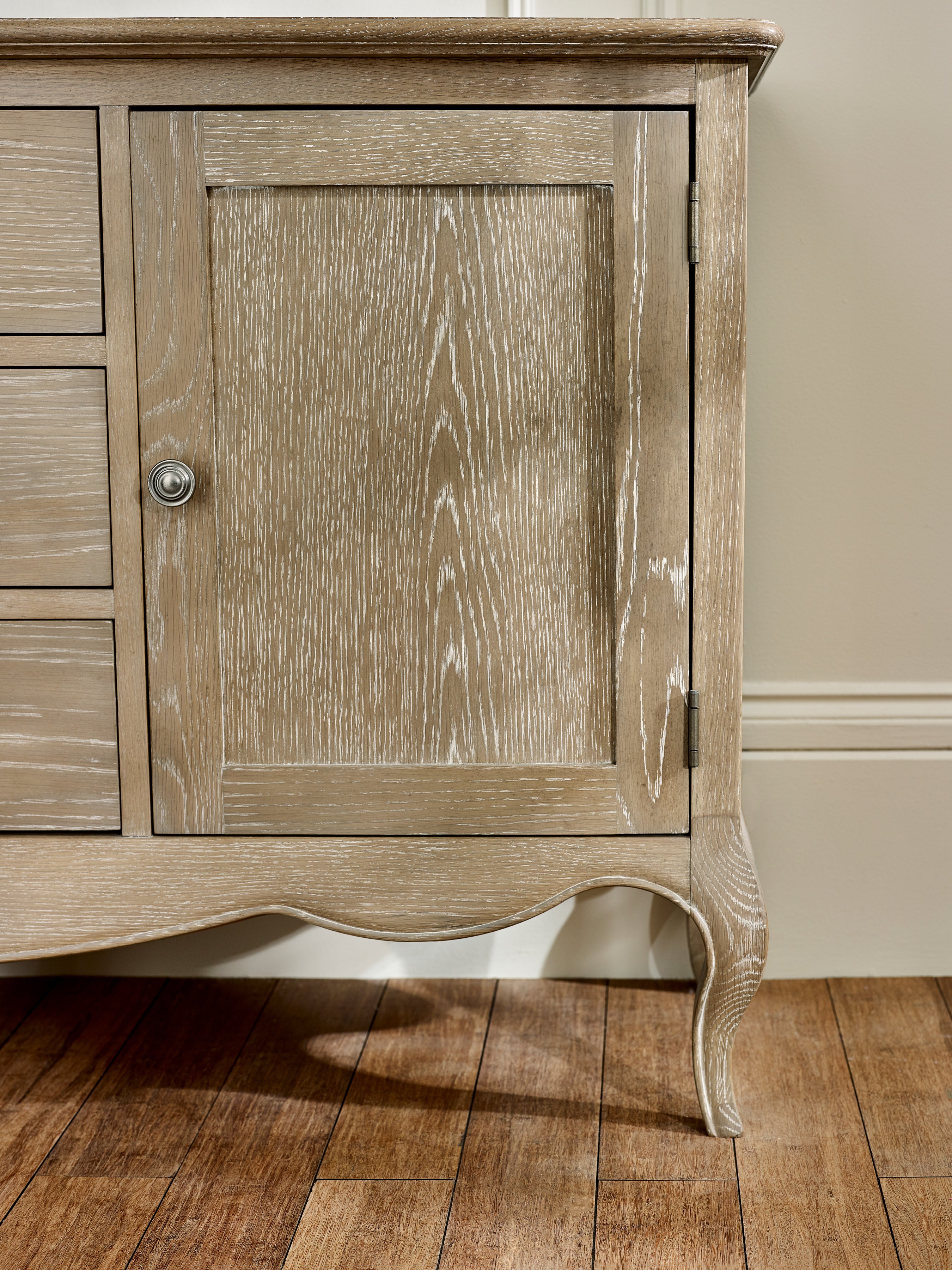Camille French Style 2 Door 2 Drawer Sideboard – Limed Oak