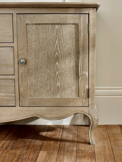Camille French Style 2 Door 2 Drawer Sideboard – Limed Oak