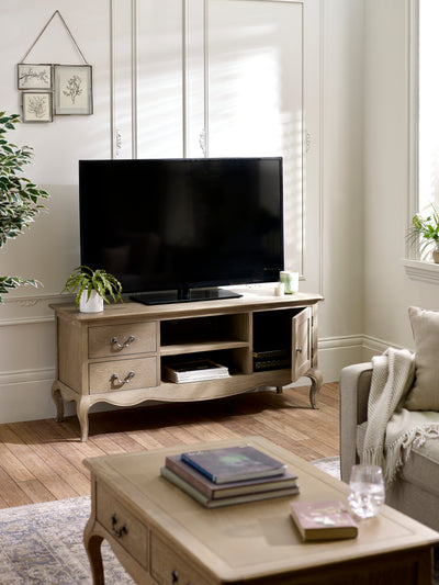 Camille French Style TV Unit – Limed Oak