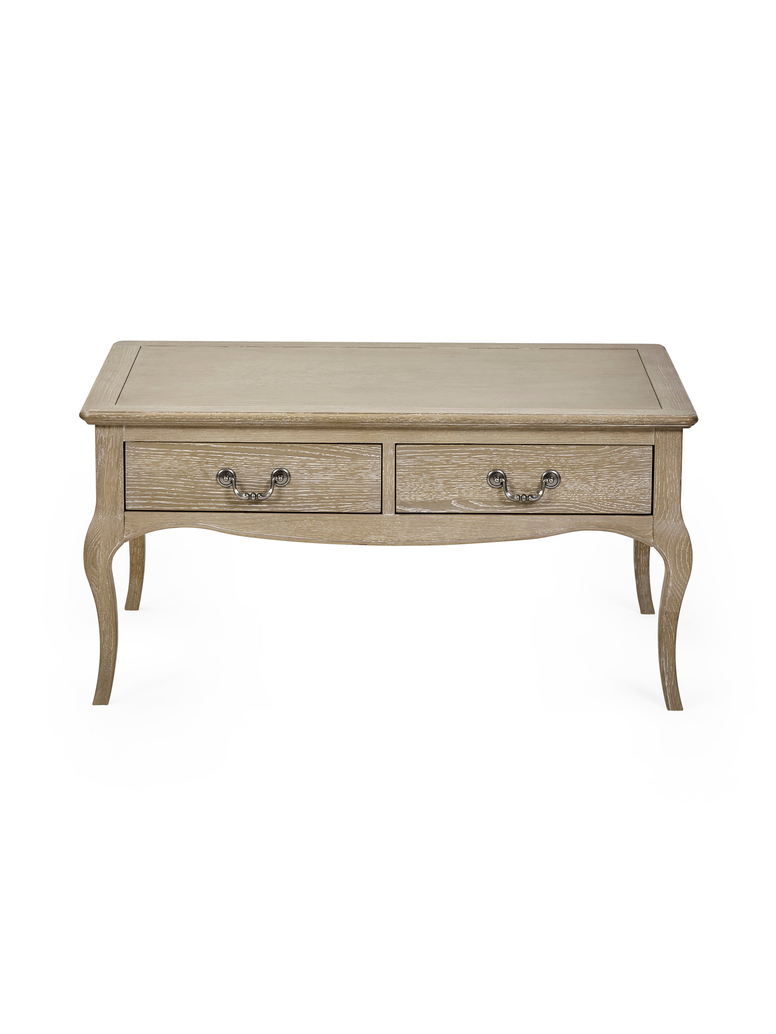 Camille French Style Rectangular Coffee Table – Limed Oak