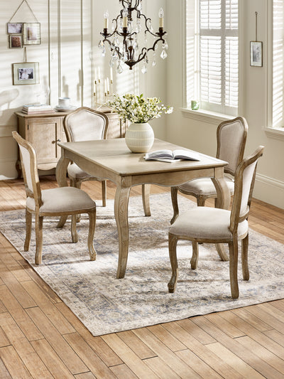 Camille French Style Rectangular 4-6 Seater Extending Dining Table – Limed Oak