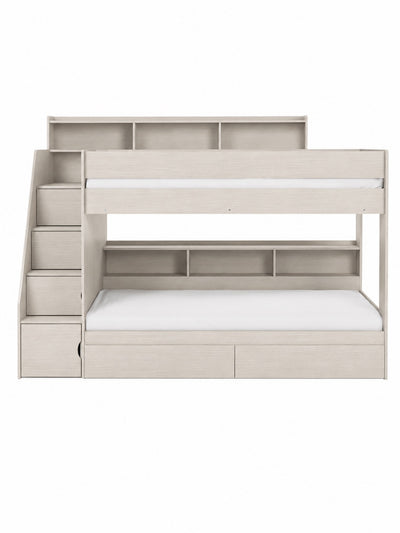 Camelot Bunk Bed with Stairs – Nordic White Wood Effect