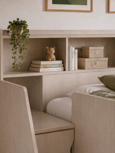 Camelot Bunk Bed with Stairs – Nordic White Wood Effect