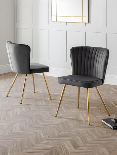Cannes Dining Chairs - Grey (Set of 2)