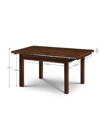 Canterbury Rectangular Extending Table and 4 Canterbury Chairs – Mahogany Effect