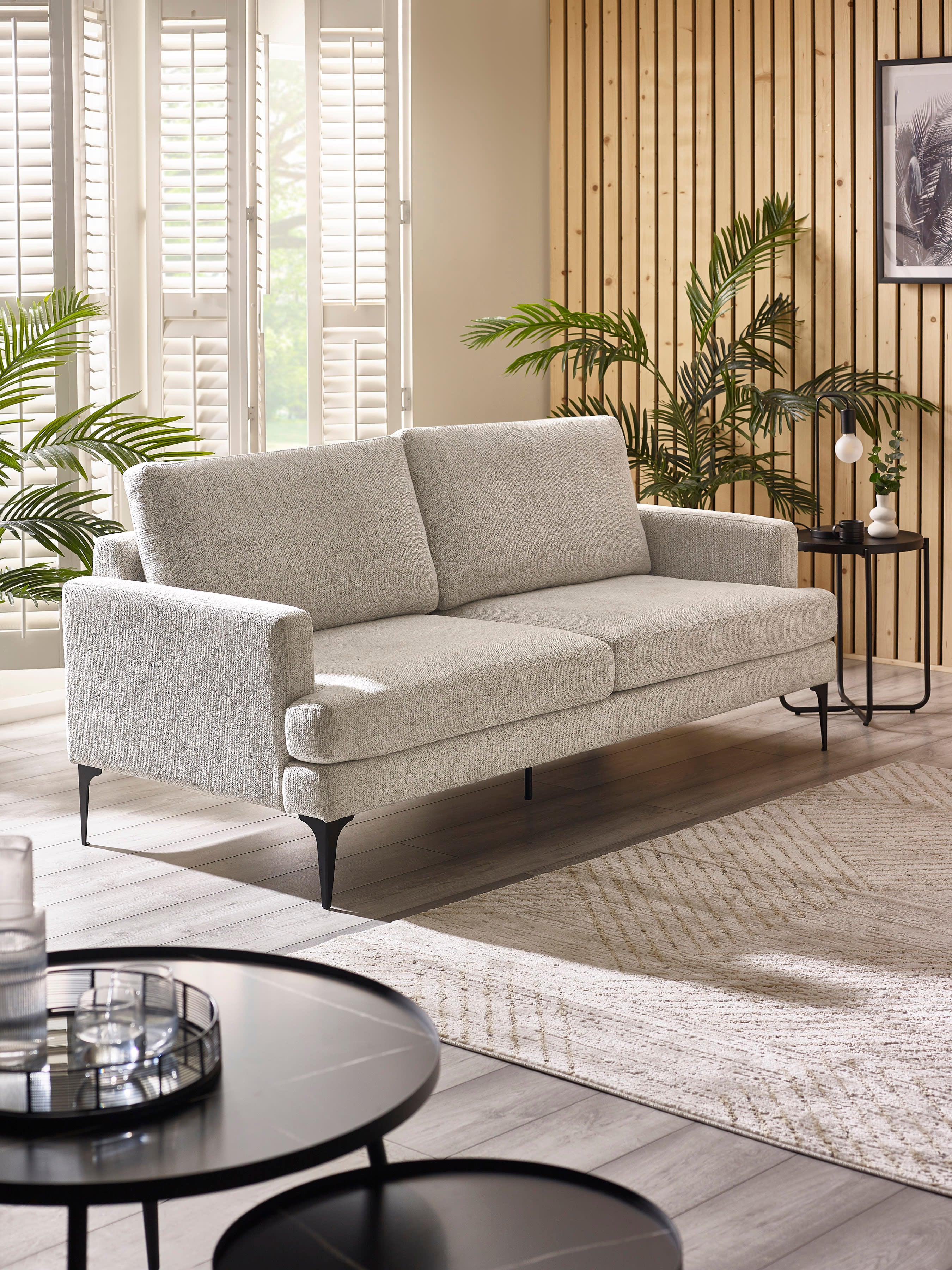 Carrera Oyster Cream Chenille 3 Seater Sofa – Oyster Chenille