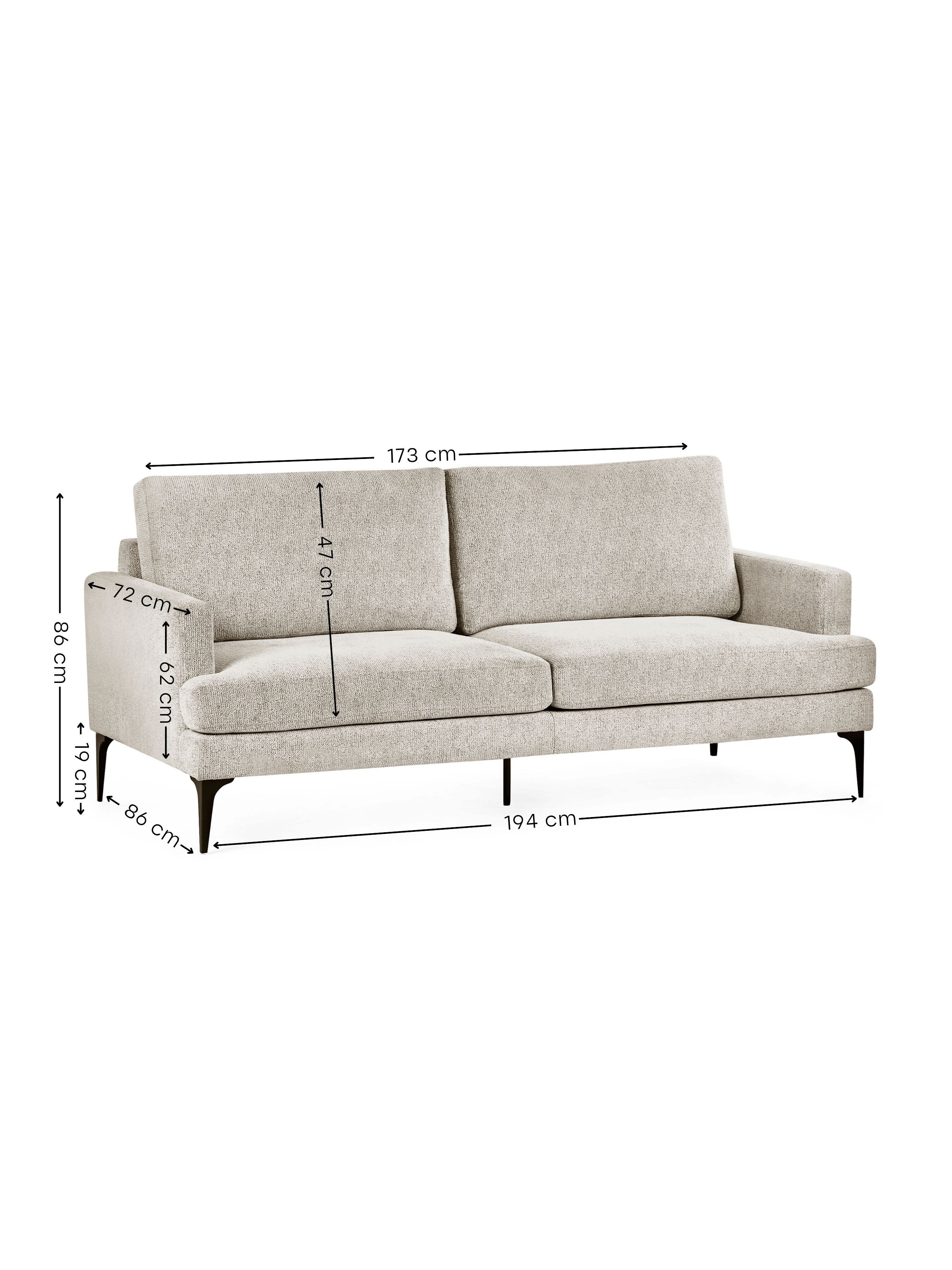 Carrera Oyster Cream Chenille 3 Seater Sofa – Oyster Chenille