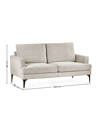 Carrera Oyster Cream Chenille 2 Seater Sofa – Oyster Chenille