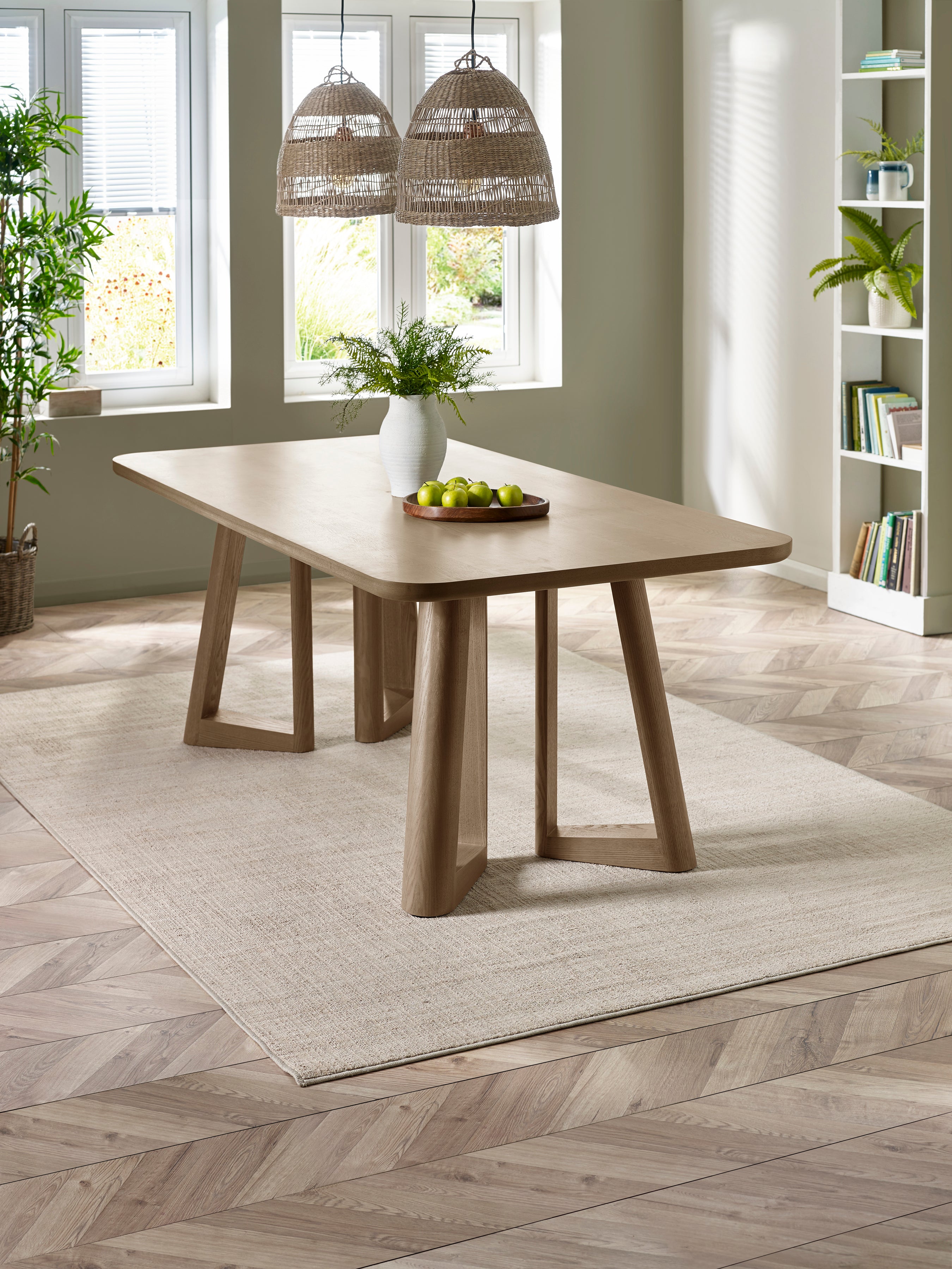 Caravelle Rectangular 4-6 Seater Dining Table – Smokey Oak Effect