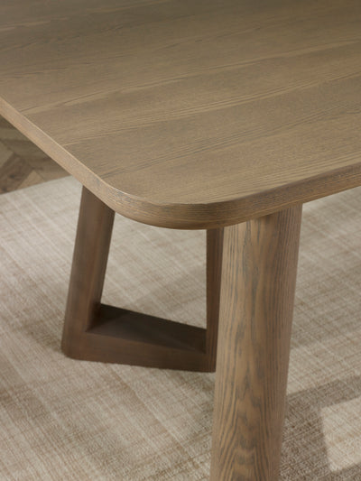 Caravelle Smokey Oak Rectangular Dining Set with 6 Holly Cream Chairs – Smokey Oak and Cream