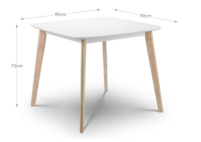 Casa Square Dining Table White/Oak – Julian Bowen, view 3