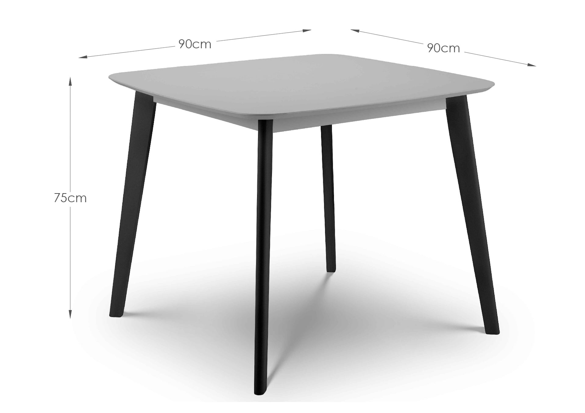 Casa Square Dining Table Grey/Black – Julian Bowen, view 3