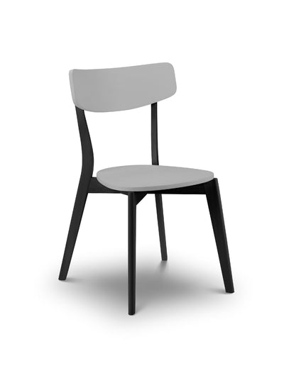 Set of 4 Casa Grey and Black Dining Chairs