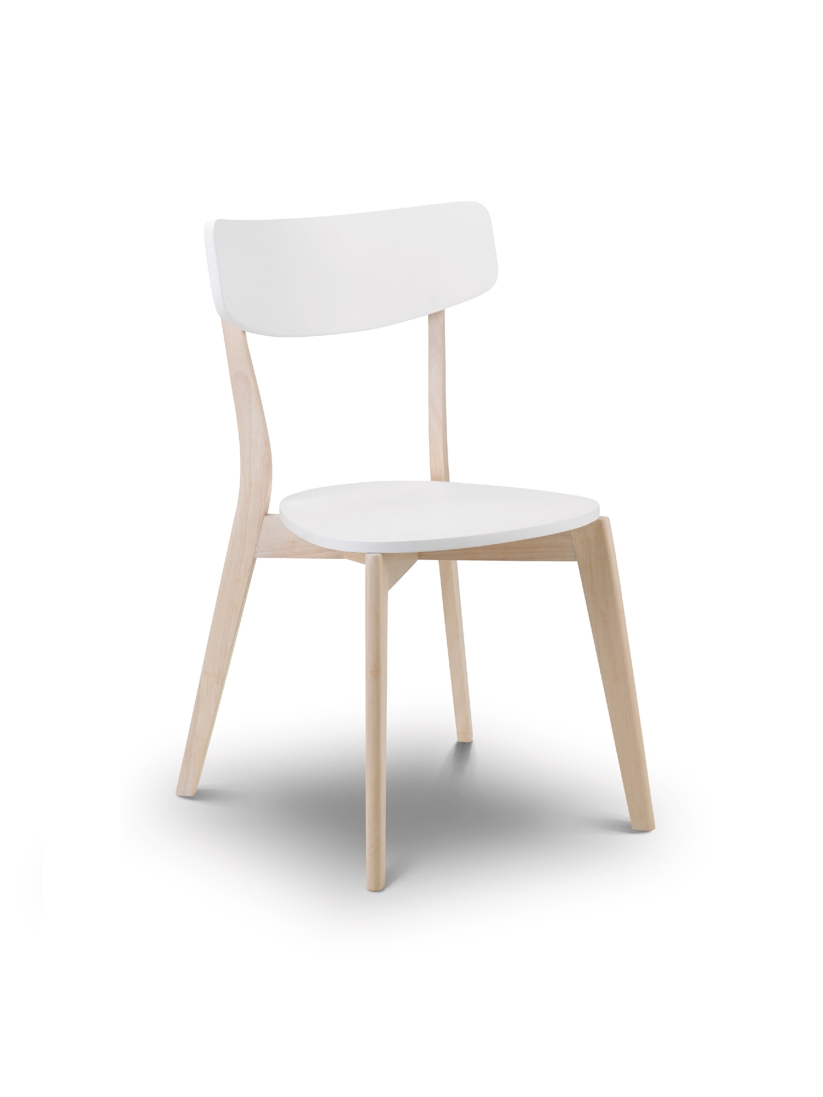 Set of 4 Casa White and Oak Dining Chairs – White and Limed Oak Effect