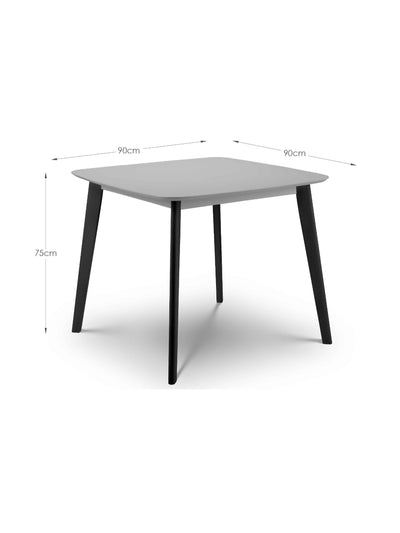 Casa Grey Dining Table & 4 Casa Grey Dining Chairs – Grey and Black